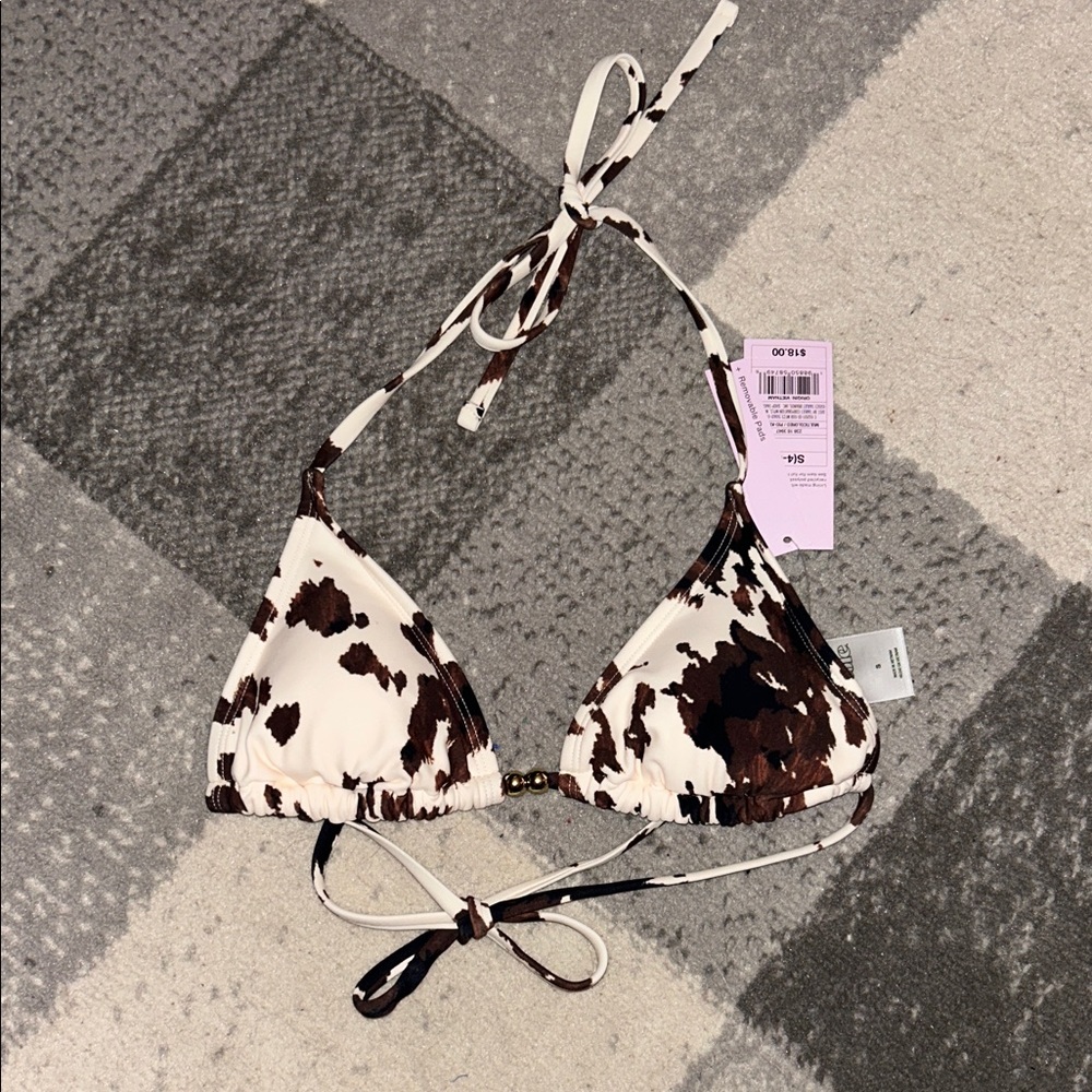 Cow Print Bikini Top